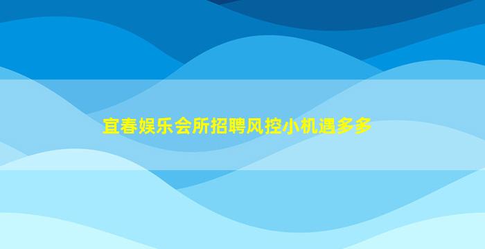 宜春娱乐会所招聘风控小机遇多多